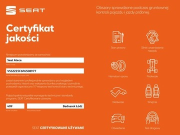 Seat Ateca SUV Facelifting 1.5 EcoTSI 150KM 2022 Seat Ateca Bezwypadkowy / Salon Polska / Serwis, zdjęcie 8