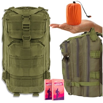 Plecak W Góry Na Wyjazd ASG Survivalowy + Koc Śpiwór Termiczny XXL