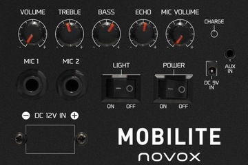 NOVOX MOBILITE СИНЯЯ КОЛОНКА С MP3 + БЕСПРОВОДНОЙ МИКРОФОН + АККУМУЛЯТОР