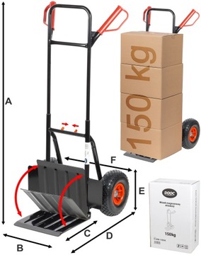 Складная складская транспортная тележка, шлифовальная ручка 150 кг Dooc