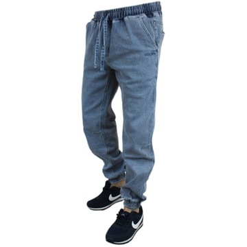 PROSTO jogger PAZY jeans spodnie light blue od ARI roz L