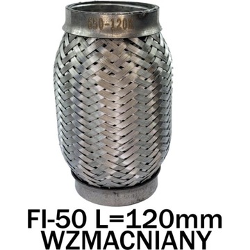 ZŁĄCZE ELASTYCZNE WYDECHU FI-50 L=120mm WZMOCNIONE