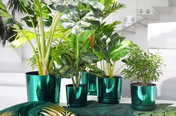 Piękna złota doniczka z połyskiem do kuchni salonu biura 14 cm Glamour LOFT