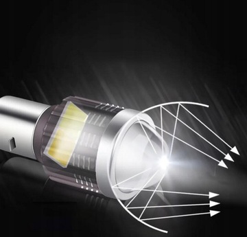Żarówka LED BA20D motocyklowa 6000K soczewka do motocykla motoru 35/35W