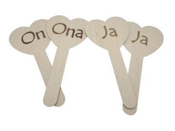ON ONA JA tabliczki wesele zabawa oczepiny 4 szt.