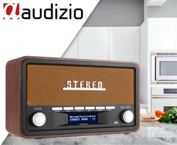 Ретро-радио-будильник DAB+ FM с батарейным питанием — 50 Вт