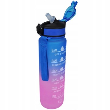 МОТИВАЦИОННАЯ БУТЫЛКА ДЛЯ ВОДЫ 1000МЛ БУТЫЛКА С МЕРКОЙ FITNESS GYM 1Л