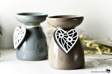 КАМИН КЕРАМИЧЕСКИЙ для эфирных масел, ароматических восков, СЕРДЦЕ КОРИЧНЕВЫЙ КОРИЧНЕВЫЙ