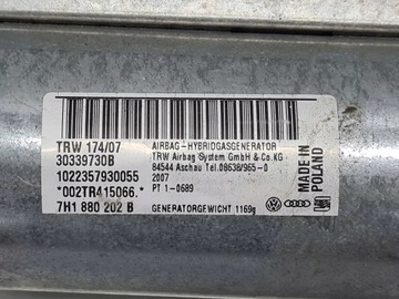 ULOŽENÍ SPOLUJEZDCE VW T5 FACELIFT 7H1880202B