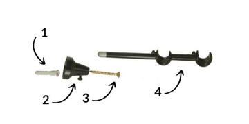 Металлический карниз SLIM, диаметр 16, одинарный, 100 см