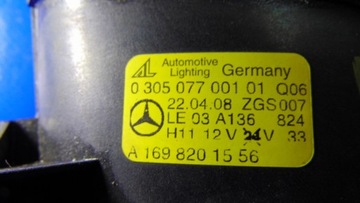HALOGEN LEVÝ PŘEDNÍ EU MERCEDES C TŘÍDA W204 06-13R