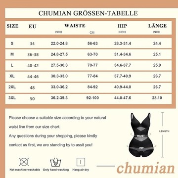 Y3936 CHUMIAN Shapewear damskie body modelujące sylwetkę XL