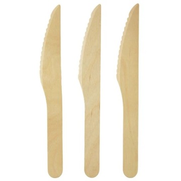 НОЖИ ДЕРЕВЯННЫЕ ОДНОРАЗОВЫЕ ЭКО СТОЛОВЫЕ ПРИБОРЫ 100 шт.