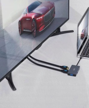 АДАПТЕР-ХАБ 5 В 1 USB-C 2x HDMI 4K/VGA/USB 3.0/PD ZW