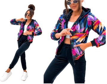 Komplet welurowy dres damski spodnie bluza zamek z kapturem kolory rozmiary