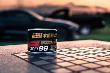 SOFT99 DARK & BLACK WAX воск с карнаубским набором для темного лака 300г XXL