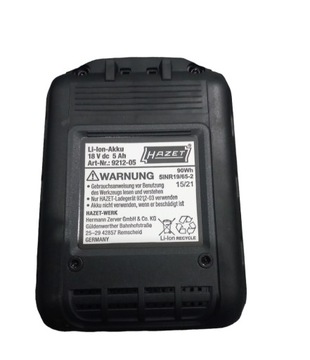 HAZET 9212-1000 ударный гайковерт 18В 5Ач+ 2AKU
