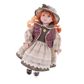 40cm Porcelain Dress Suit, Sitting Girl Doll