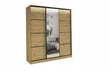 Шкаф-купе с зеркальными ящиками 180см ремесленный ЛОФТ