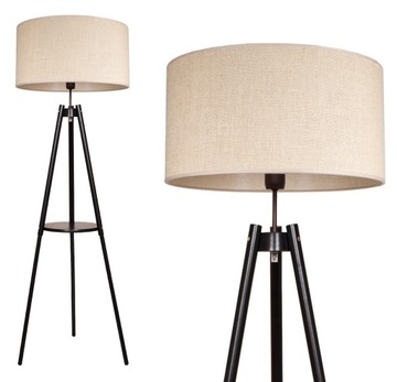 LAMPA STOJĄCA PODŁOGOWA TRÓJNÓG ZE STOLIKIEM BOHO