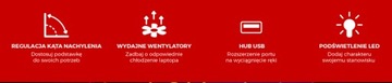 Охлаждающая подставка для ноутбука с 4 большими вентиляторами GENESIS OXID 260