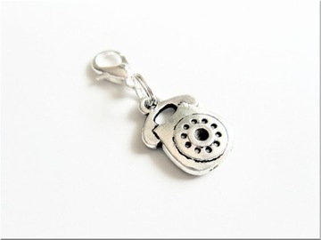 METALOWA ZAWIESZKA CHARMS 3D TELEFON RETRO