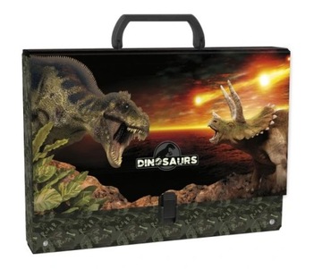 TECZKA A4 TWARDA Z RĄCZKA DINOZAUR