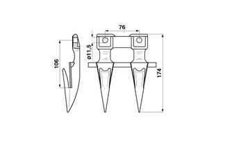 ДВОЙНОЙ ШТЫК MASSEY FERGUSON OLD TYPE 609993M91 JAG