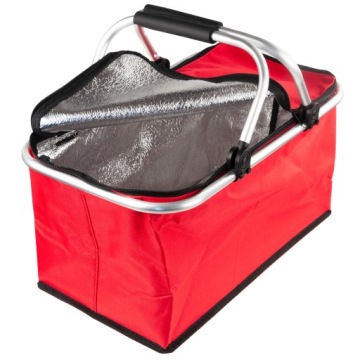 БОЛЬШАЯ ТЕРМАЛЬНАЯ СКЛАДНАЯ КОРЗИНА ДЛЯ ПИКНИКА, КРАСНАЯ
