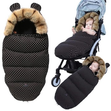 СПАЛЬНЫЙ МЕШОК ПРЕМИУМ ДЛЯ ГОНДОЛЬНОЙ КОЛЯСКИ ТЕПЛЫЙ СОН С МЕХОВЫМ УТЕПЛИТЕЛЕМ СПАЛЬНЫЙ МЕШОК