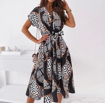 ЭЛЕГАНТНОЕ ВИНТАЖНОЕ ПЛАТЬЕ ВЫКРОЙКИ МИДИ ПЛАТЬЯ КЛАССИЧЕСКИЙ СТИЛЬНЫЙ 44 XXL