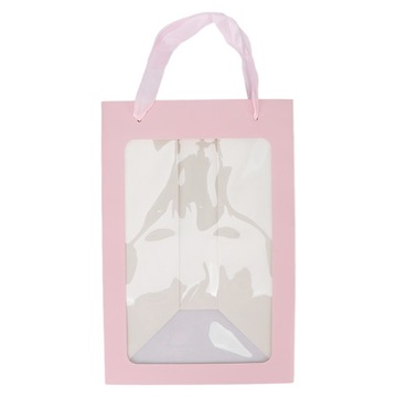 Прозрачный подарочный пакет с окошком внутри.