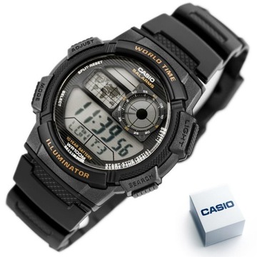 Casio ZEGAREK MĘSKI CASIO AE-1000W-1AV - WORLD TIME + BOX