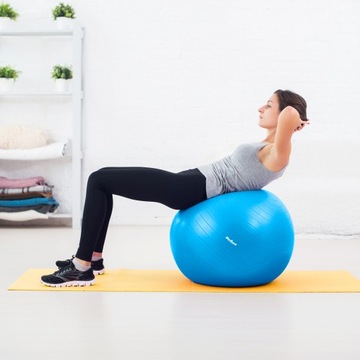 Мяч для реабилитационной гимнастики 75 см с ручным насосом, синий