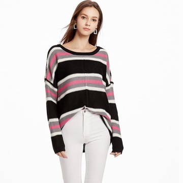 Elegancki Sweter Z Odkrytymi Ramionami W Jednolitym Kolorze Casualowy Styl