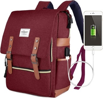 Plecak damski w stylu vintage z miejscem na laptopa 15,6