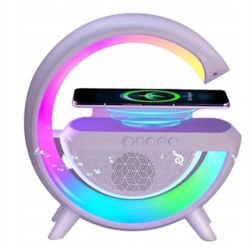 Lampka LED RGB Głośnik Ładowarka INDUKCYJNA QI RADIO Bluetooth