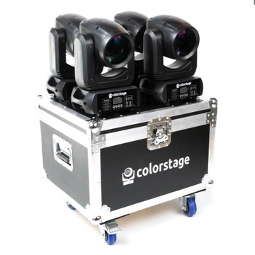 ZESTAW 4x GŁOWA RUCHOMA COLORSTAGE LUNA LED 150W BEAM CASE