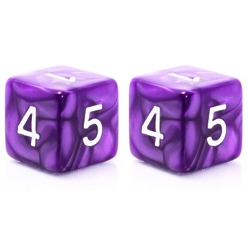 ZESTAW 2 KOSTEK K6 RPG CIEMNA MOC KOŚĆ SZEŚCIOŚCIENNA 1,6 CM