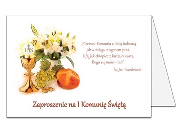 ZAPROSZENIA zaproszenie na Komunię Świętą 10 sztuk