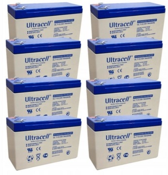 8szt BOX AKUMULATOR AGM ULTRACELL 12V 7ah UPS
