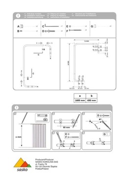УГЛОВОЙ КАРКАС ДЛЯ ВАННЫ ДУША 65X160