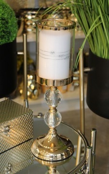 Подсвечник Lantern Glamour Crystals серебро H41