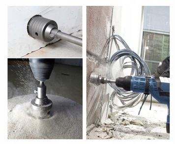 КОРОНОЧНАЯ ПИЛА ДЛЯ БЕТОННЫХ СТЕН, КРУЖЕВ 60мм, ШЕСТИГРАННЫЙ ПЕРЕХОДНИК