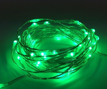 Lampki LED zewnętrzne ŁEZKI 12V 50LED IP65 zielone
