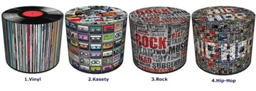 КРУГЛЫЙ ПУФ СИДЕНЬЕ, ТАБУРЕТ ===== ВИНИЛОВАЯ ПЛАСТИНКА