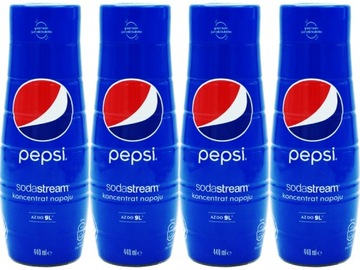 4x СИРОП КОНЦЕНТРАТА PEPSI COLA ДЛЯ НАСЫЩЕННОГО НАПИТКА SODASTREAM 9 Л, 440 мл