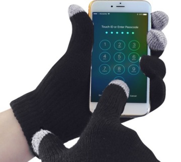 RĘKAWICE CIEPŁE ZIMOWE MĘSKIE DZIANE DO TELEFONÓW