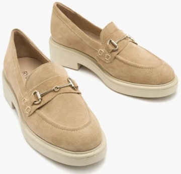 Ryłko L2R47___ _5TE песочные мокасины с серебряным декором, размер 36