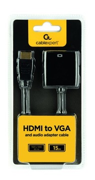 Adapter HDMI do VGA Konwerter sygnału monitora + AUDIO jack